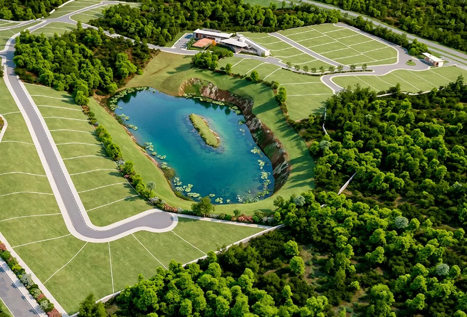 Lago e mata do Paysage Weekend